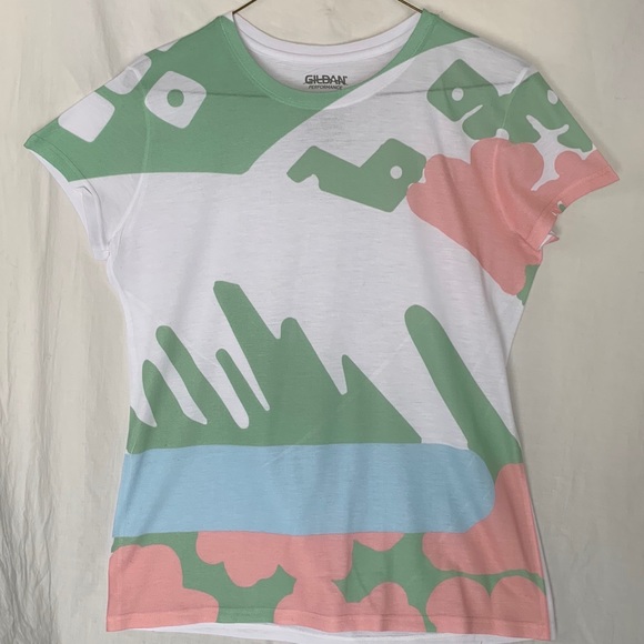 Tops - Japanese design sublimation print on ladies cut T